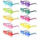 NACHLYNN 10 Pairs Heart Sunglasses Women Rimless Heart Shaped Sunglasses Candy Color Glasses for Costumes Cosplay (Gradient Multicolor)