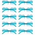 NACHLYNN 10 Pairs Heart Sunglasses Women Rimless Heart Shaped Sunglasses Candy Color Glasses for Costumes Cosplay (Gradient Lake Blue)