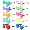 NACHLYNN 10 Pairs Heart Sunglasses Women Rimless Heart Shaped Sunglasses Candy Color Glasses for Costumes Cosplay (Multicolor)