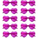 NACHLYNN 10 Pairs Heart Sunglasses Women Rimless Heart Shaped Sunglasses Candy Color Heart Glasses for Costumes Cosplay (Dark Purple)