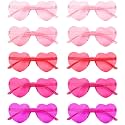NACHLYNN 10 Pairs Heart Sunglasses Women Rimless Heart Shaped Sunglasses Candy Color Glasses for Costumes Cosplay (Pink Series)