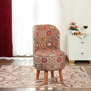 NACIA Elegant Velvet Printed Ottoman Chair