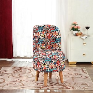 NACIA Elegant Velvet Printed Ottoman Chair