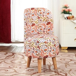 NACIA Elegant Velvet Printed Ottoman Chair