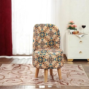 NACIA Elegant Velvet Printed Ottoman Chair