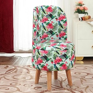 NACIA Elegant Velvet Printed Ottoman Chair