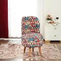 NACIA Elegant Velvet Printed Ottoman Chair 