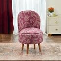 NACIA Elegant Velvet Printed Ottoman Chair 