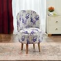 NACIA Elegant Velvet Printed Ottoman Chair 