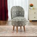 NACIA Elegant Velvet Printed Ottoman Chair 
