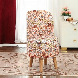 NACIA Elegant Velvet Printed Ottoman Chair
