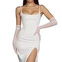 Nackiy Satin Black Gloves for Women, Long Elbow Length Opera Dress Gloves