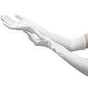 Nackiy Satin Black Gloves for Women, Long Elbow Length Opera Dress Gloves