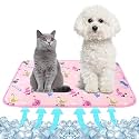 NACOCO Summer Pet Cooling Mat - Cat Dog Cushion Pad Sleeping Cool Dinosaurs Comfortable Soft for Pets Kids and Adults (Pink Dinosaur, S)