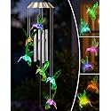 Nacome Solar Wind Chimes for Outside: Gardening Hummingbird Gifts for Women