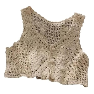 NAIADES Womens Handmade Crochet Crop Top Sleeveless