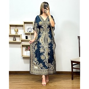 NAIADES Womens Kaftan Dress - Bohemian Printed