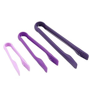 tongs plastic serving tongs for kitchen reusable utensils set heavy duty scalloped salad tongs food safe material perfect for buffets and bbq purple