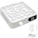 Nail Dust Collector High Suction, White with Diamonds