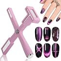 Nail Magnet Set, Upgraded 5 in 1 Multi-Function Nail Magnet Pens with Silicone Protective Case, Magnetic Nail Polish Magnet Wand for Nails Cat Eye Nail Design Tools Nail Art Accessories