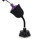 Nail Polish Bottle Holder, Rose-Shaped with 360° Rotating Stem, Tilted for No-Spill, Strong Suction Cup, All-Bottle Fit (Black)