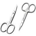 Nail Scissors for Women & Men – Stainless Steel, Curved Blade, Sharp Scissors for Toenails, Manicure, Pedicure, Cuticle For Home & Professional Use (Nail and Cuticle Scissors Pair)