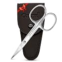 Nail Scissors for Women & Men – Stainless Steel, Curved Blade, Sharp Scissors for Toenails, Manicure, Pedicure, Cuticle For Home & Professional Use (Cuticle Scissors with Leather Case)
