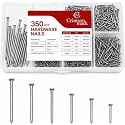 Nails Assortment Kit 350-Piece Galvanized Steel Picture Hanging Nails