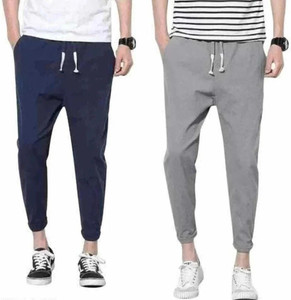 naima enterprises self design men blue grey track pants