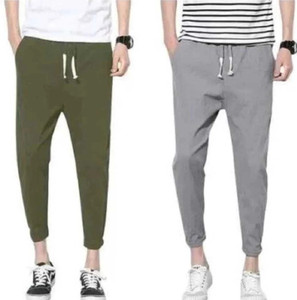 naima enterprises self design graphic print men green grey track pants