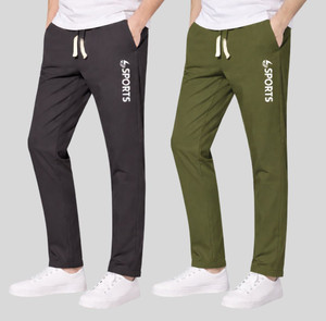 naima enterprises solid men multicolor track pants