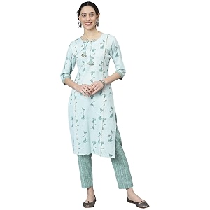 NAINVISH Cotton Blend Kurti Kurta Pant for
