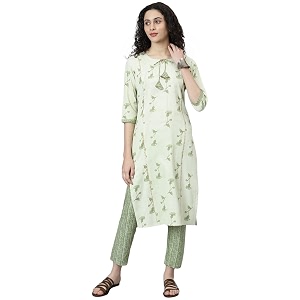 NAINVISH Cotton Blend Kurti Kurta Pant for