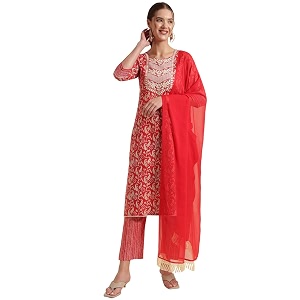 NAINVISH Cotton Blend Kurti Pant Dupatta