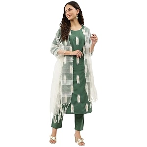 NAINVISH Crepe Kurti Pant Dupatta