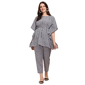 NAINVISH Cotton Blend Kurta Pant Set