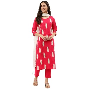 NAINVISH Crepe Kurti Pant Dupatta