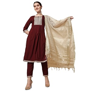 NAINVISH Womens Geometric Straight Rayon Blend V-Neck
