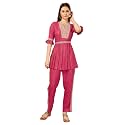 NAINVISH Polyester Co-ords | Ethnic Co Ord Set | Casual Wear Pant Top Set | Fancy Co-Ord Set | Full Pair Set | Women Embroidered Co-ord Set | Women Top & Pant | Co-ord Sets for Women