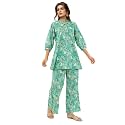 NAINVISH Women Rayon Blend Floral Ethnic Co-Ord
