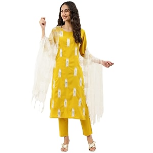 NAINVISH Crepe Kurti Pant Dupatta