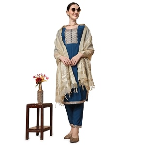 NAINVISH Womens Geometric Straight Rayon Blend V-Neck