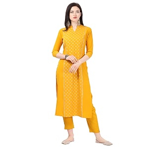 NAINVISH Women Crepe A-Line Kurta with Pant