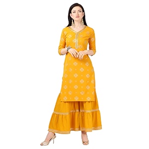 NAINVISH Women KURTA WITH SARARA