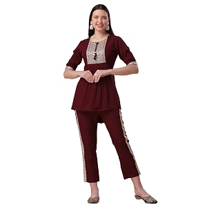 NAINVISH Womens Top with Pant