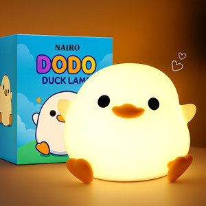 nairo cute dodo duck lamp  color changing safe for kids soft glow led night light night lamp 8 cm yellow