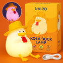 NAIRO Kola Duck Lamp – Soothing Glow, Safe Silicone Material, Fun & Portable Light Night Lamp (11 cm, Yellow)