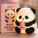 NAIRO Panda Night Lamp – Soft Silicone Body, BPA-Free, Tap Control, Cute Nursery Light Night Lamp