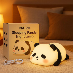 nairo sleeping panda silicone night lamp bpa-freeideal for kids room  gifting night lamp