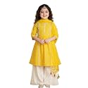 Naixa Girl39s Rayon Chanderi Yellow White Solid